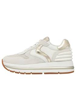 VOILE BLANCHE Maran Power-Sneakers aus Veloursleder und technischem Gewebe-Weiß, Weiß-Platin 37 von VOILE BLANCHE