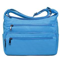 VOLGANIK ROCK RFID Geldbörsen für Frauen Stoff Nylon Multi Pocket Crossbody Tasche Damen Reise Handtasche, Blau#106, Standard Size von VOLGANIK ROCK
