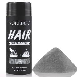 VOLLUCK Streuhaar zur Haarverdichtung, Langanhaltend Hair Fiber Frauen Männer, Natürlich Haarprodukte fur Haarausfall 28 g (Grau) von VOLLUCK