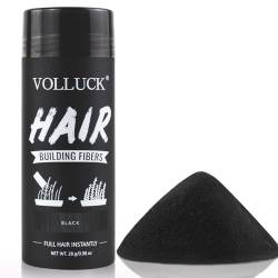 VOLLUCK Streuhaar zur Haarverdichtung, Langanhaltend Hair Fiber Frauen Männer, Natürlich Haarprodukte fur Haarausfall 28 g (schwarz) von VOLLUCK