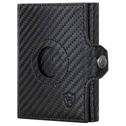 VON HEESEN Airtag Slim Wallet (OHNE MÜNZFACH & AIRTAG Fach, Schwarz Carbon) von VON HEESEN