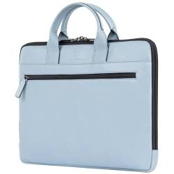 VON HEESEN Leder Aktentasche Laptoptasche bis 16 Zoll aus hochwertigem Nappa-Leder (Hellblau) von VON HEESEN