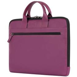 VON HEESEN Leder Aktentasche Laptoptasche bis 16 Zoll aus hochwertigem Nappa-Leder (Pink) von VON HEESEN