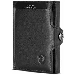 VON HEESEN Slim Wallet mit RFID-Schutz - Mini Geldbörse Herren & Damen klein - Kreditkartenetui Kartenetui - Geldbeutel Portmonee Portemonnaie klein (Schwarz) von VON HEESEN