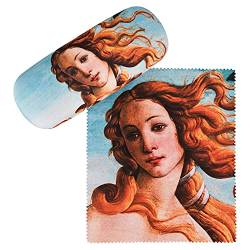 VON LILIENFELD Brillenetui Botticelli: Geburt der Venus Kunst Motiv Etui Brille Mikrofaser Brillenputztuch Brillenbox Stabiles Hardcase Set mit Stoff bezogen von VON LILIENFELD