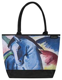 VON LILIENFELD Handtasche Franz Marc Blaues Pferd Kunst Motiv Shopper Maße L42 x H30 x T15 cm Strandtasche Henkeltasche Büro von VON LILIENFELD