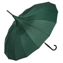 VON LILIENFELD Regenschirm Sonnenschirm Stabil Stockschirm Pagode Charlotte grün von VON LILIENFELD