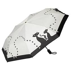 VON LILIENFELD Regenschirm Taschenschirm Schwarze Katzen Windfest Auf-Zu-Automatik Stabil Leicht Kompakt Kätzchen von VON LILIENFELD