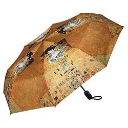 VON LILIENFELD Taschenschirm Regenschirm Gustav Klimt: Adele Windfest Auf-Zu-Automatik Stabil Leicht Kompakt Kunst von VON LILIENFELD