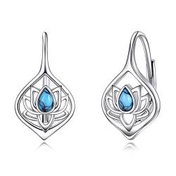 925 Sterling Silber Baum des Lebens Ohrringe Leverback Schmuck für Damen Mädchen (Lotus) von VONALA