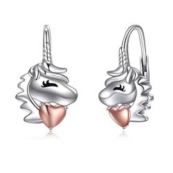 925 Sterling Silber Einhorn Ohrringe Leverback Schmuck für Damen Mädchen von VONALA