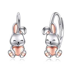 925 Sterling Silber Hase Ohrringe Leverback Schmuck für Damen Mädchen (Hase) von VONALA