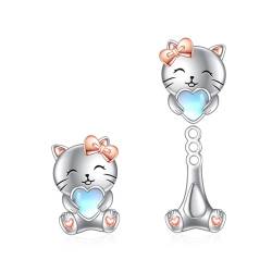 925 Sterling Silber Katze Ohrringe Ohrstecker Schmuck Geschenke für Damen Mädchen (Katze) von VONALA