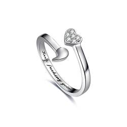 925 Sterling Silber Ring weiter gehen Semikolon Ring inspirierende Geschenke für Frauen (60 (19.1)) von VONALA