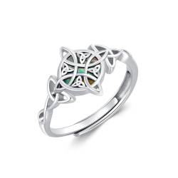 Celtic Knot Ringe für Frauen Sterling Silber Abalone Shell Adjustable Ring Schmuck Geschenke für Mädchen von VONALA