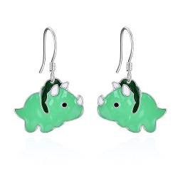 Dinosaurier Ohrringe für Frauen Sterling Silber Dino Triceratops Dangle Drop Schmuck Tier Cartoon Geschenke für Mädchen von VONALA