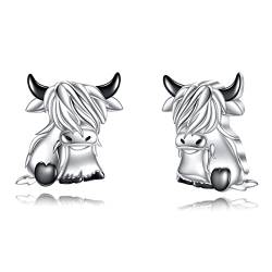 Hochland Kuh Ohrringe Sterling Silber Schottische Hochlandkuh Ohrstecker Ohrringe Highland Bull Tier Schmuck Geschenke für Damen von VONALA