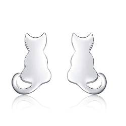 Katze Ohrringe 925 Sterling Silber Katzen Ohrstecker Mädchen Schmuck Geschenk für Damen von VONALA