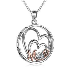 Mom Geschenke I love you to the Moon and Back Necklace for Mothers Day 925 Sterling Silver Jewelry von VONALA