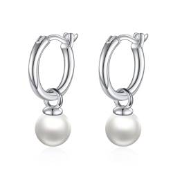 Perle Hoop Ohrringe Sterling Silber Süßwasser Perle Tropfen Baumeln Schmuck Geschenke für Frauen von VONALA