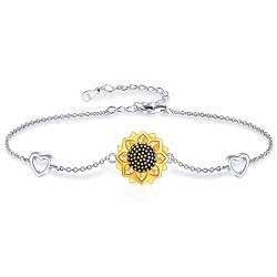 VONALA 925 Sterling Silber Armband für Damen Mädchen (Sonnenblume-02) von VONALA