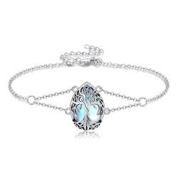 VONALA 925 Sterling Silber Baum des Lebens Armband, Mondstein Armband Armband Geschenke für Frauen von VONALA