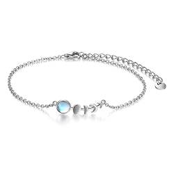 VONALA 925 Sterling Silber Mondstein Armband Mondphase Liebesschmuck für sie (Mond Phase) von VONALA