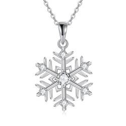 VONALA 925 Sterling Silber Schneeflocke Kette Weihnachten Anhänger Halskette Schmuck Geburtstagsgeschenke für Damen Mädchen von VONALA