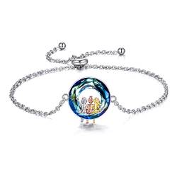VONALA 925 Sterling Silber Schwester Herz Armband, unendlichkeitszeichen Schmuck Freundschaft Geschenke für Damen Mädchen (Blauer Kristall) von VONALA