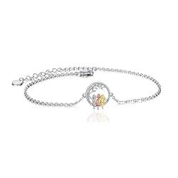 VONALA 925 Sterling Silber Schwester Herz Armband, unendlichkeitszeichen Schmuck Freundschaft Geschenke für Damen Mädchen (Drei Schwestern Armband) von VONALA