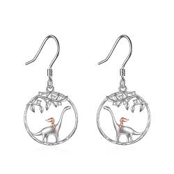 VONALA Dinosaurier Ohrringe 925 Sterling Silber, Das Mädchen und die Dinosaurier Ohrringe Baum des Lebens Ohrringe für Frauen Tier Schmuck Geschenke von VONALA