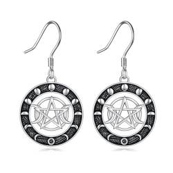 VONALA Dreimond-Ohrringe Sterlingsilber runde Mondphasen-Ohrringe heidnische Wicca-Hexe Schmuck für Frauen von VONALA