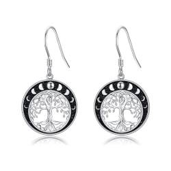 VONALA Lebensbaum Ohrringe für Frauen Sterling Silber Mond Ohrringe keltischen Knoten Familie Baum Dangle Tropfen Ohrringe für Mädchen von VONALA