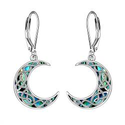 VONALA Mond Hängend Ohrringe Sterling Silber, Keltisch Ohrringe Abalone Schmuck Geschenke für Damen und Mädchen von VONALA