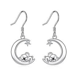 VONALA Tier Ohrringe Damen 925 Sterling Silber Mond Koala Baumeln Tropfen Ohrringe Hypoallergen Schmuck Weihnachten Geburtstag Geschenke für Frauen Teen Mädchen (Koala) von VONALA