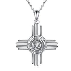 VONALA Zia Sonne Symbol Halskette Sterling Silber Rose Halskette New Mexico Schmuck für Frauen Mädchen Mutter von VONALA