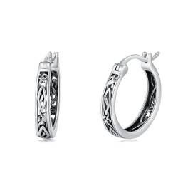 Wikinger Hoop Ohrringe Sterling Silber Huggie Ohrringe Vintage Nordischen Schmuck Geschenke für Männer Frauen von VONALA