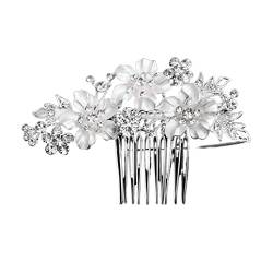 Braut Haarkämme Haarkamm Hochzeit Hochzeit Haar Seitenkamm Handgemachte Blumen Haarspange Kamm Braut Haarspangen Kopfschmuck Haarkamm Braut Braut Seitenkamm (Color : F, Size : One size) von VONGAZ