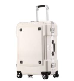 VONGAZ Reisekoffer Koffer Rollkoffer Reisekoffer, Verdicktes Gepäck Mit Doppelrollen, Hartschalen-Handgepäckkoffer Handgepäck Koffer Trolley (Color : White, Size : 20in) von VONGAZ