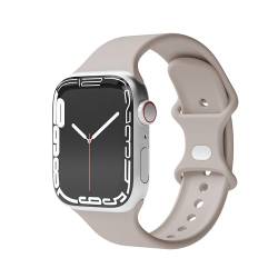 VONMÄHLEN - Classic Band Cream Armband kompatibel für Apple Watch aus Silikon mit flexiblem Verschluss - Verstellbares Ersatzarmband für Applewatch in 42 / 44 / 45 / 49 mm - Idealer Alltagsbegleiter von VONMÄHLEN