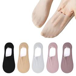 5 Paar unsichtbare atmungsaktive Socken aus Eisseide,rutschfeste Socken aus Eisseide,Damen Unsichtbare Socken, Elastisches Taschen-Design,modisch bequem langlebig von VOSSOT