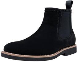 Vostey Chelsea Boots Herren Casual Dress Boots Schwarz Knöchel Klassische Schlupfstiefel für Herren, 8043A-Blacksuede, 44 EU von VOSTEY