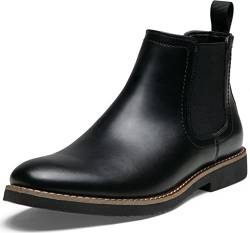 Vostey Chelsea Boots Herren Casual Dress Boots Schwarz Knöchel Klassische Schlupfstiefel für Herren, 8043a-blackpu, 45 EU von VOSTEY