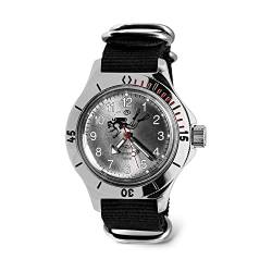 VOSTOK | Scuba Dude Amphibien Automatische Selbstaufziehende Russische Taucher Armbanduhr | WR 200m | Amphibia 120658 | Mode | Business | Casual Herrenuhren, Schwarz, Taucher von VOSTOK