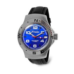 Vostok Amphibia 060432 Automatik-Armbanduhr mit Automatikaufzug, Schwarz Leder, Taucher von VOSTOK