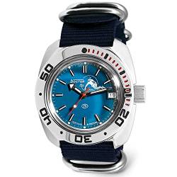 Vostok | Amphibia 7100059 Scuba Dude Automatik-Armbanduhr mit Selbstaufzug, Blau, Taucher von VOSTOK