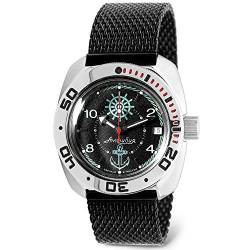 Vostok Amphibia 710526 Sea Captain Automatik-Armbanduhr mit Selbstaufzug, 710526 Black Milanese, Taucher von VOSTOK