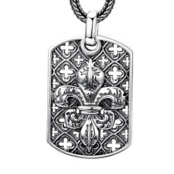 VOYADE S925 Sterling Silber Durchbrochene Anker Durchbrochene Anhänger, Herren Vintage Anker Anhänger Halskette,Silber,Pendant + Chain 50cm von VOYADE