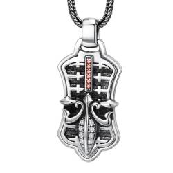 VOYADE S925 Sterling Silber Vintage Anker-Anhänger, Männer Und Frauen Mode Anker Anhänger Halskette,Silber,Pendant + Chain 65cm von VOYADE