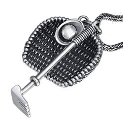 VOYADE S925 Sterling Silber Vintage Yuanbao Harke Kehrschaufel Anhänger, Männer Und Frauen Jumper Kette Anhänger Halskette,Silber,Single Pendant von VOYADE